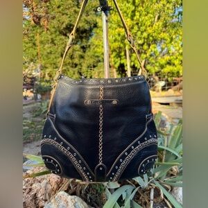 Cole Haan Village Grommet Hobo Leather Bag Vintage Y2K